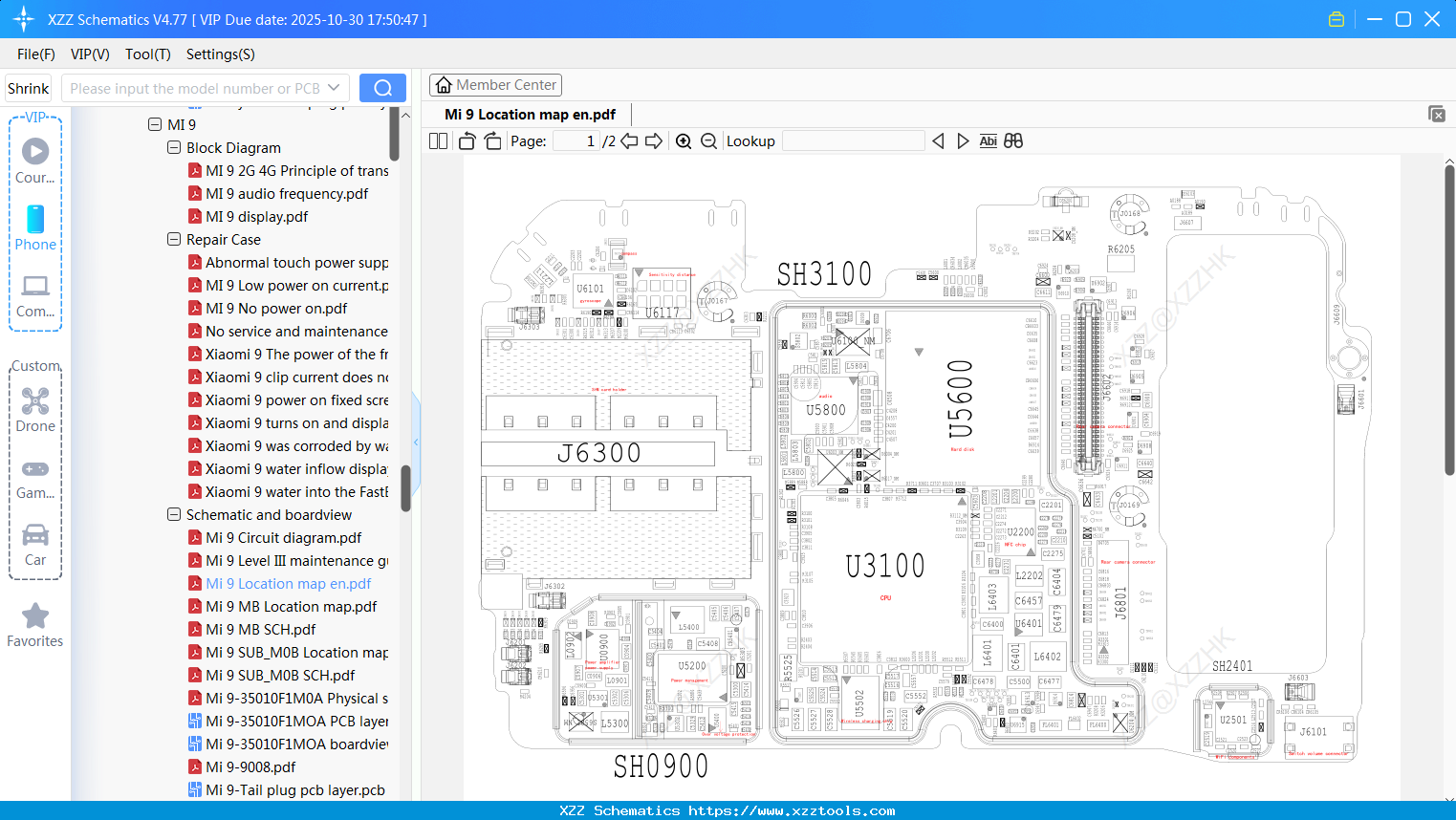 Xiaomi Mi 9 Location Map En